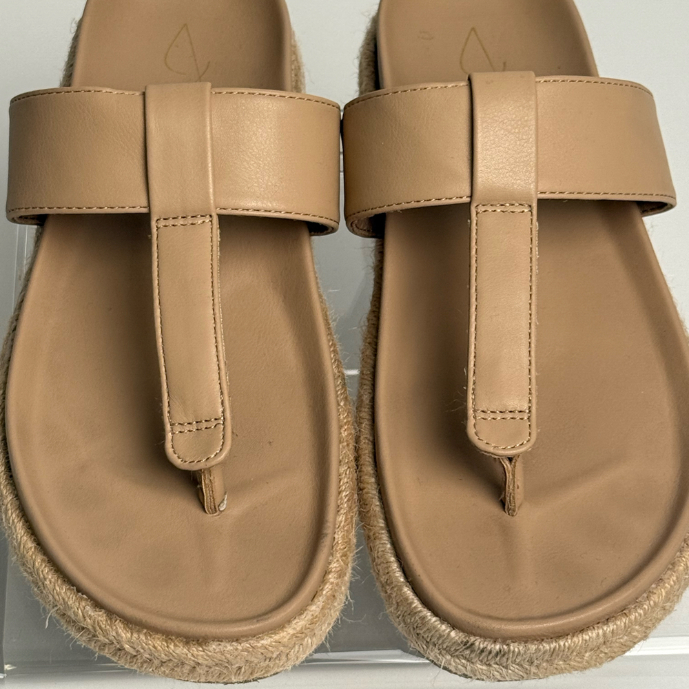 Joie Nacho Women's Sandals Sz7.5  M Tan Vegan Espadrille Slides Casual Boho